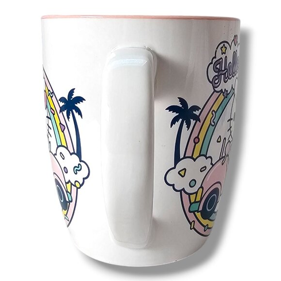 Sanrio Hello Kitty Rainbow Car Jumbo Ceramic Latte Mug, Pink, Holds 25 Ounces - Picture 4 of 6